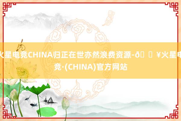 火星电竞CHINA归正在世亦然浪费资源-🔥火星电竞·(CHINA)官方网站